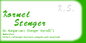 kornel stenger business card